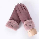 Winter Female Warm Lace Cashmere Touch Screen Driving Gloves - overstocktarget