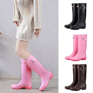 Women Winter High Warm Lined Rain Boots - overstocktarget