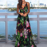 Women's Sexy Summer V-Neck Floral Backless Beach Dress - overstocktarget