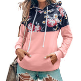 CUPSHE Pink Floral Print Hoodies Women Casual Long Sleeve Pockets Sweatshirt Pullover Top Spring Autumn Hoodie Sportswear - overstocktarget