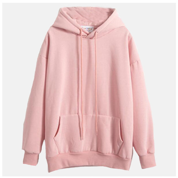 Plain Hooded Sweatshirt Cute Pink Kawaii Poleron Mujer 2020 Winter Solid Kangaroo Pocket Hoodie Navy Light Blue Hoodie Women - overstocktarget